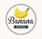 Banana juice. Detailed Vector label.