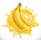 Banana juice. Fresh fruit, vector icon
