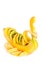 Banana with kiwi and orange segment.