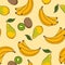 Banana, kiwi and pear pattern