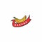 Banana Logo Icon With banner ribbon