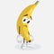 Banana logo mascot sad pose