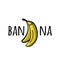 Banana logo, simple sketch isolated on white for your design