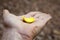 Banana man hand stone background