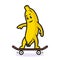 Banana mascot with cool pose style design white background