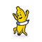 Banana mascot with cool pose style design white background