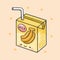 Banana milk cartoon hand drawn style