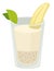 Banana milkshake isolated protein drink tropical fruit ingredient