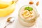 Banana mousse with almond