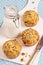 Banana muffins with walnuts and white chocolate