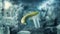 Banana And Objects Float Inside Space Shuttle