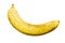 Banana overripe yellow with specks on a white background, isolate close-up