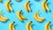 Banana Pattern On Blue Paper 8k Resolution Pop-inspired Imagery