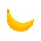 Banana pixel art. fruit pixelated. Old game graphics. 8 bit Big Vector illustration