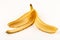 Banana rind close up on white background
