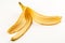 Banana rind close up on white background