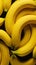 Banana Seamless Background with Glistening Raindrops of Water. Generative ai