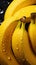 Banana Seamless Background with Glistening Raindrops of Water. Generative ai