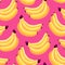 Banana seamless pattern. Colorful vivid print with hand drawn tropic fruit bunch. Repeated luxury design for packaging