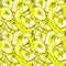 Banana seamless pattern. Fluorescent yellow, drawn with markers and liner.