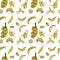 Banana seamless pattern by hand drawing on white backgrounds.