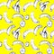 Banana seamless pattern on yellow