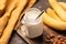 Banana smoothie protein milkshake