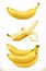 Banana. Sweet fruit. 3d vector icons set