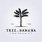 banana tree logo vector retro vintage illustration design