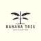 banana tree with vintage style logo vector template icon illustration design