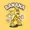 Banana Trendy Retro Cartoon Vector Hand Drawn 5