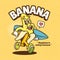 Banana Trendy Retro Cartoon Vector Hand Drawn 6