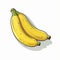Banana Vector Illustration In Referential Painting Style