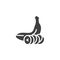 Banana whole and sliced vector icon