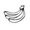 bananas, black outline