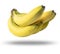  bananas. Bunch of bananas fruit  on white background. Ripe bananas with clipping path. Banana fruit close up. Ban