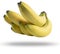  bananas. Bunch of bananas fruit  on white background. Ripe bananas with clipping path. Banana fruit close up. Ban