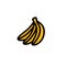 Bananas doodle icon, vector color line illustration