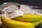 Bananas flour, resistant flour, prebiotic food, gut health. Musa paradisiaca