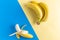 Bananas fruits on contemporary background