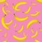 Bananas seamless pattern. pop art bananas pattern. Tropical abstract background with banana. Colorful fruit pattern of yellow