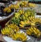 Bananas on tray selling in the market