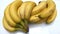 Bananas on white background