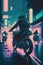 band of cyber-samurai ride their heavily-modified motorcycles through the neon-lit streets of a future tokyo, battling