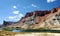 Band-e Amir Lakes, Afghanistan: View of a lake and the Hindu Kush mountains