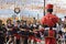 Band leader conducts his musical team during the annual brass band exhibition