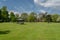 Band stand in the memorial gardens or town park in Oswestry Shropshire