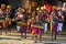 A band of young musicians perform along the streets of Kandy during the Esala Perahera.