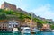 Banda del Ferro Quay and the old ramparts of the Citadel, Bonifacio, Corsica, France