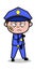 Bandage Face - Retro Cop Policeman Vector Illustration